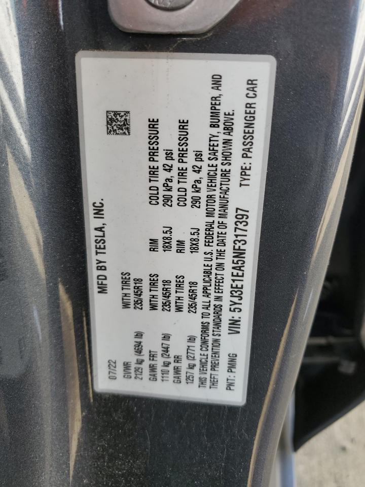 2022 TESLA MODEL 3