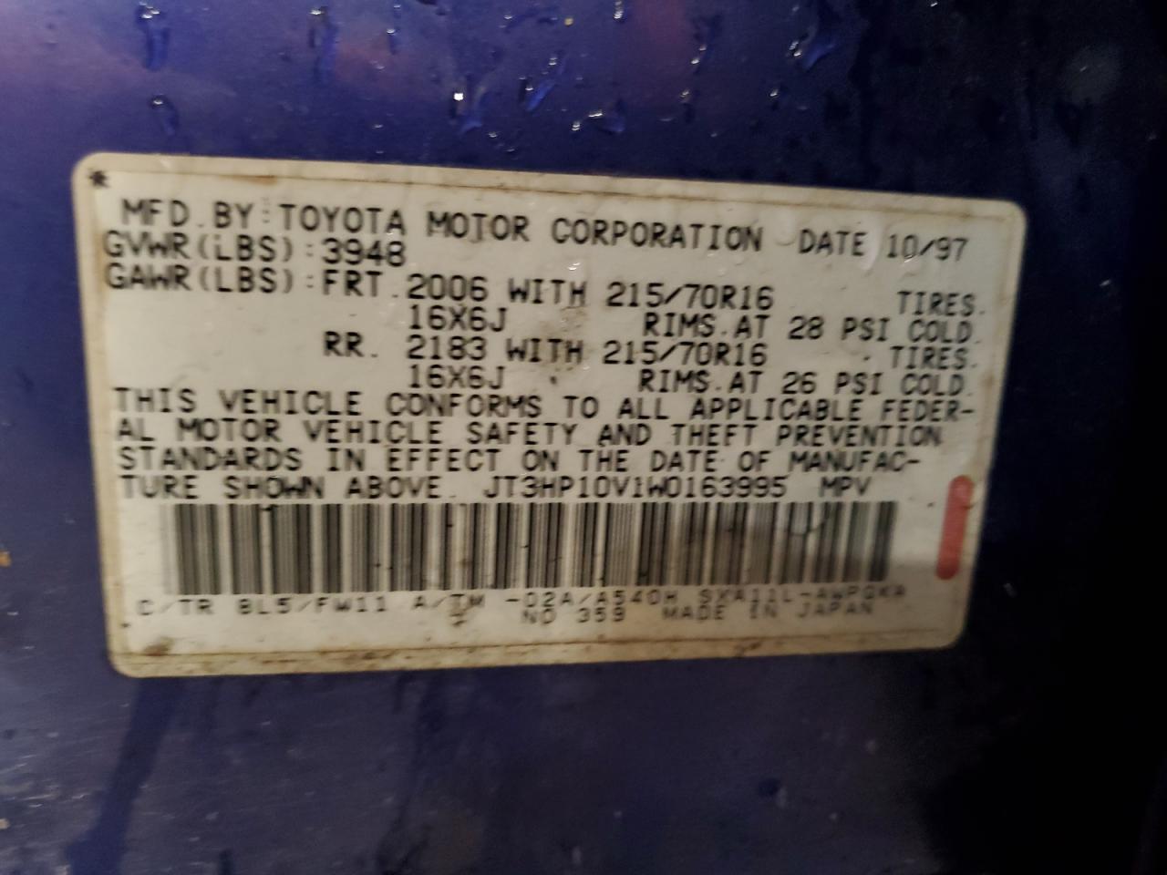 1998 TOYOTA RAV4