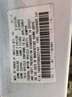2013 HONDA ACCORD