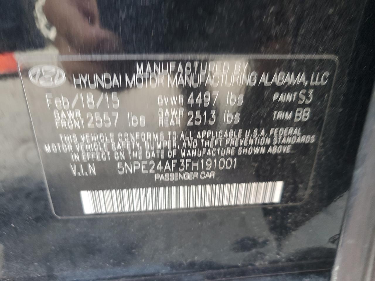 2015 HYUNDAI SONATA