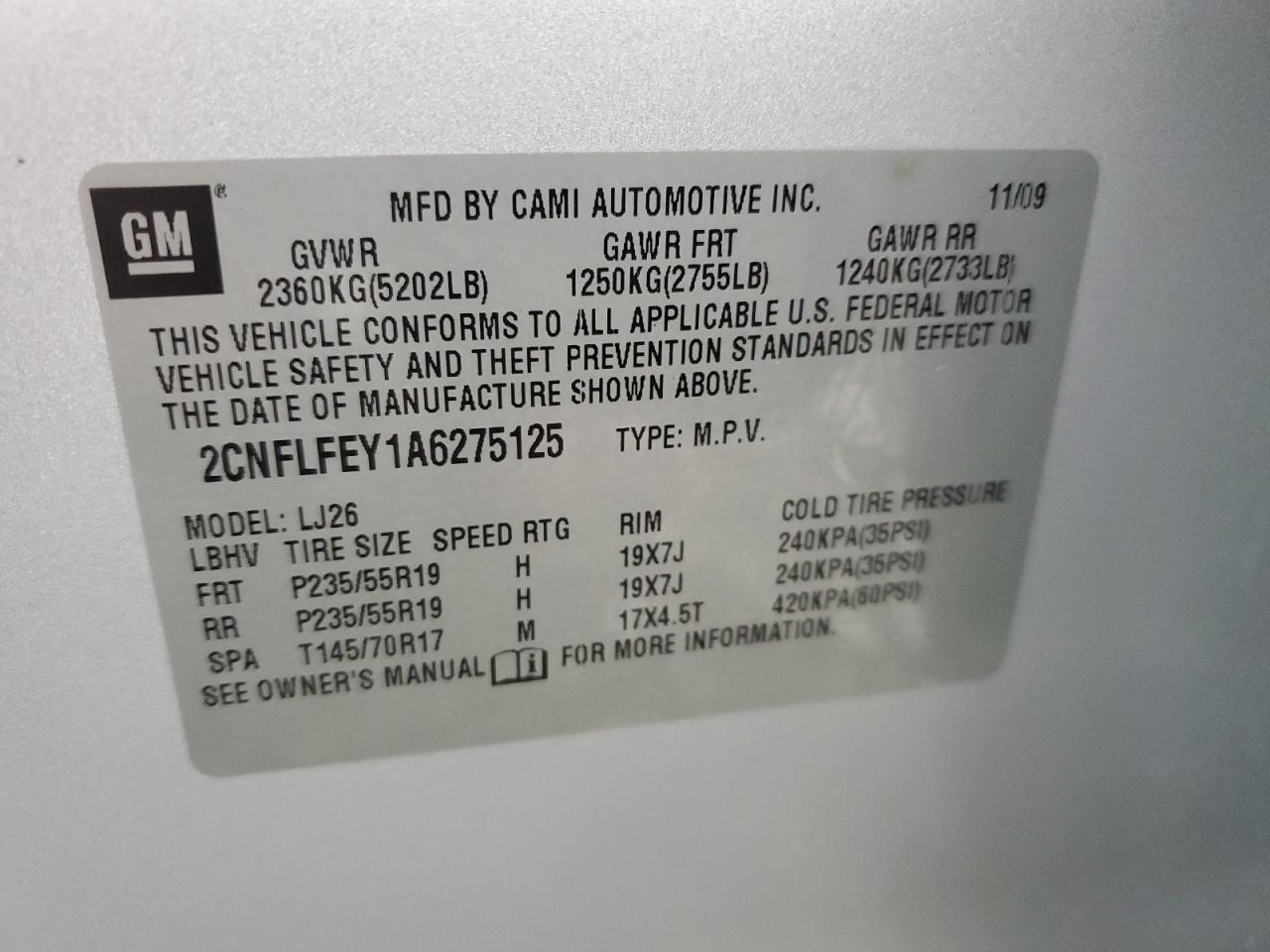 2010 CHEVROLET EQUINOX