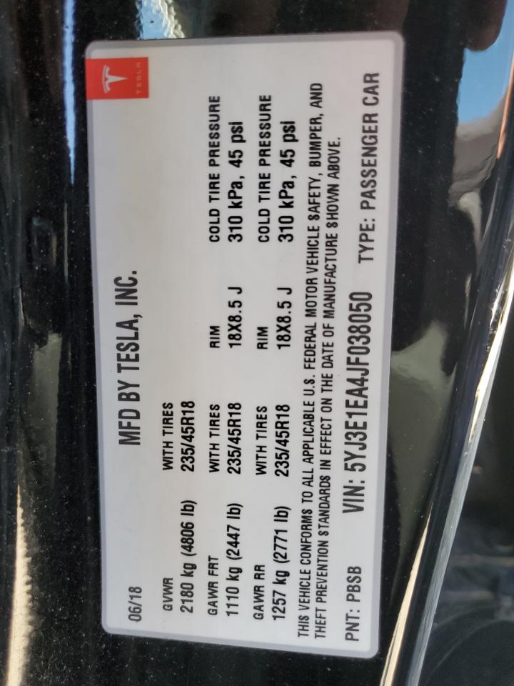 2018 TESLA MODEL 3