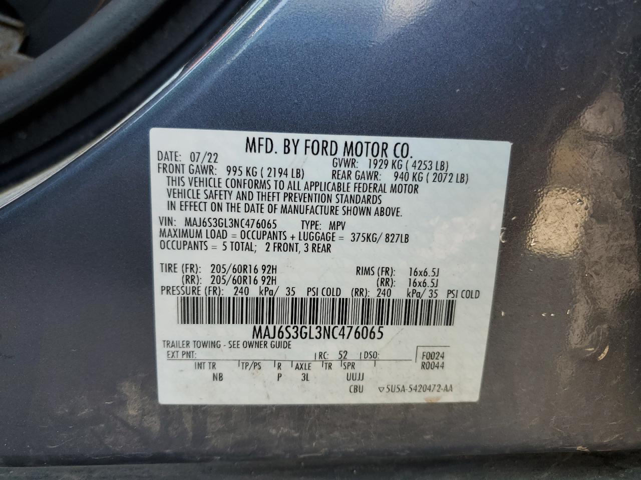 2022 FORD EcoSport