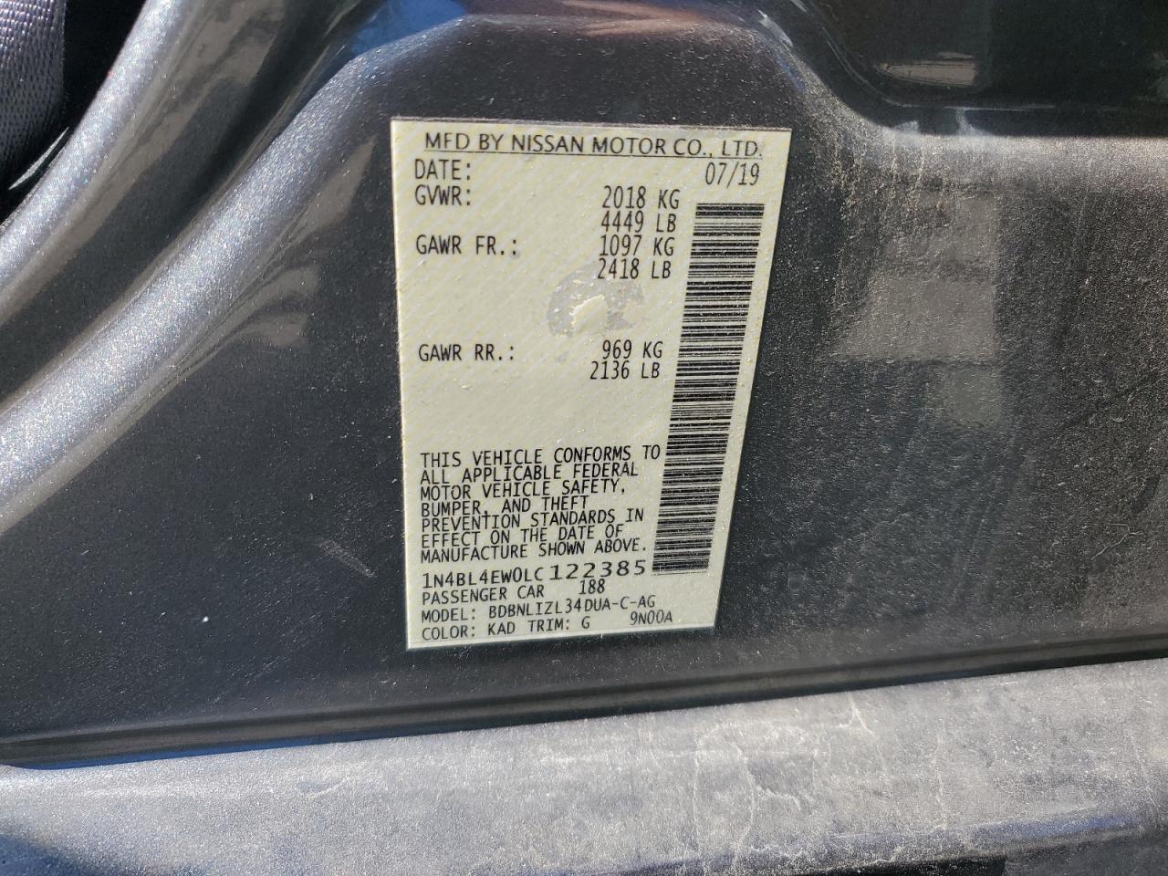 2020 NISSAN ALTIMA