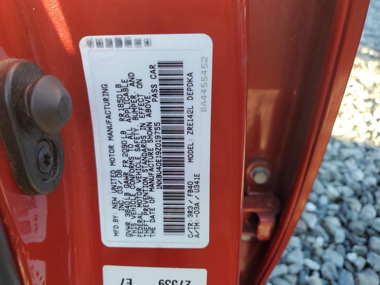 2009 TOYOTA COROLLA