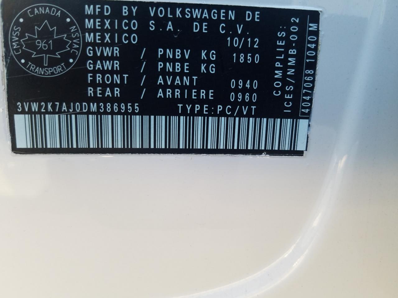 2013 VOLKSWAGEN JETTA