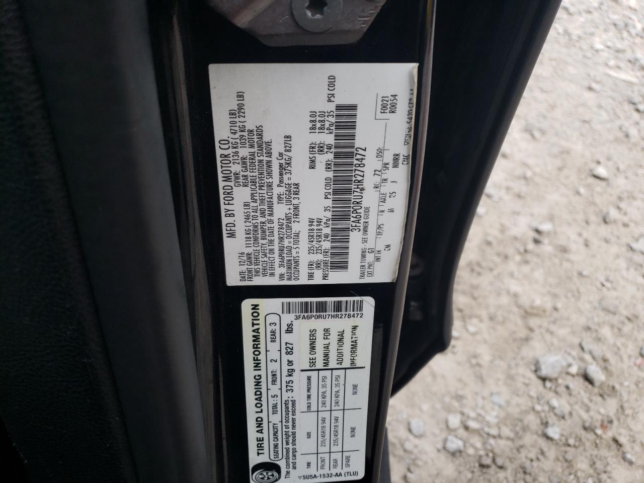 2017 FORD FUSION