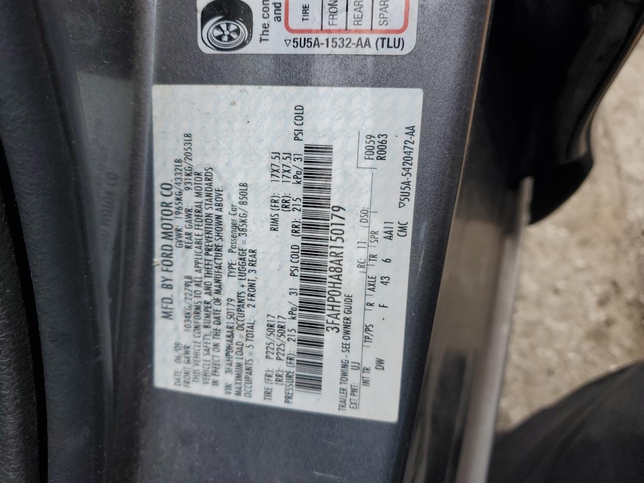 2010 FORD FUSION