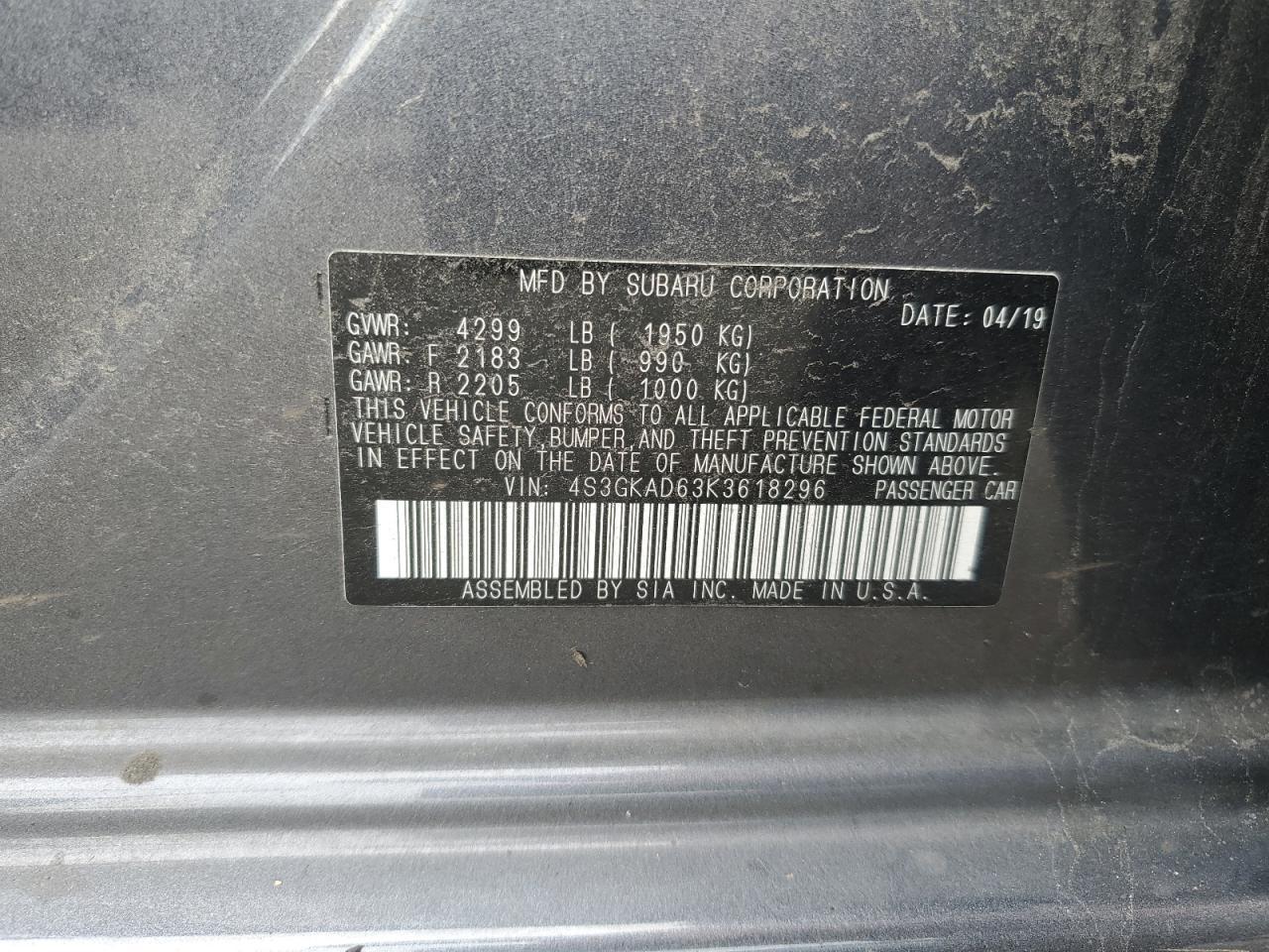 2019 SUBARU IMPREZA