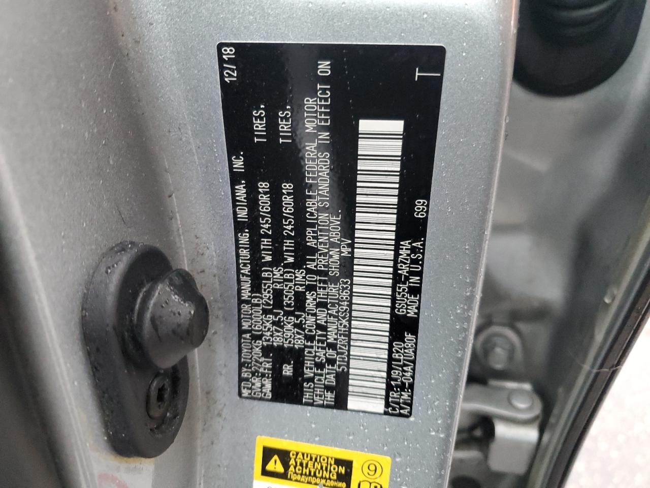 2019 TOYOTA HIGHLANDER