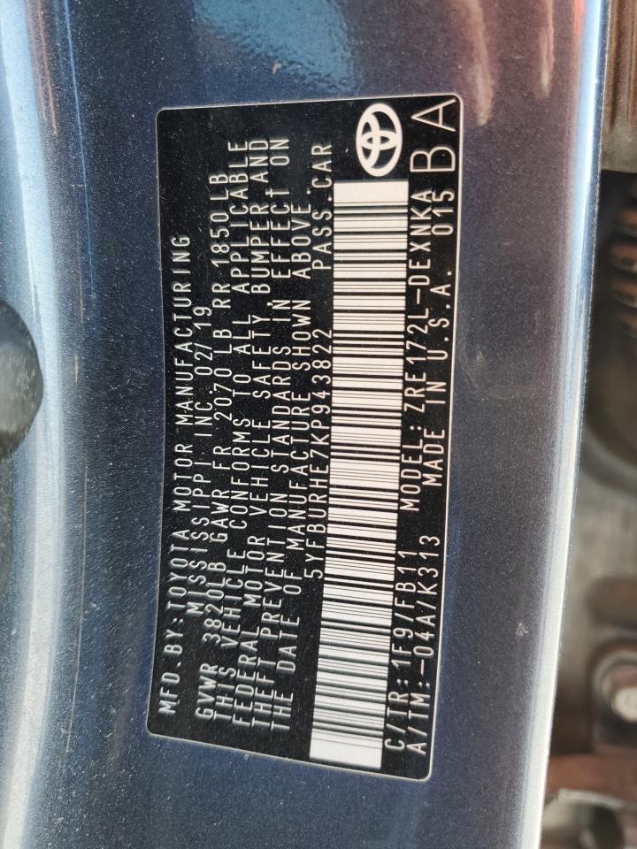 2019 TOYOTA COROLLA