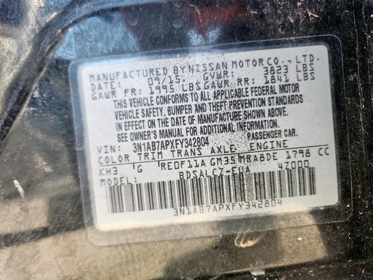 2015 NISSAN SENTRA