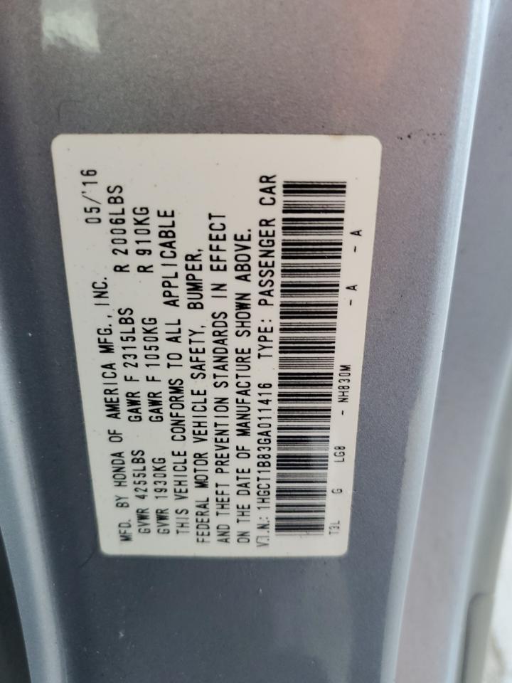 2016 HONDA ACCORD