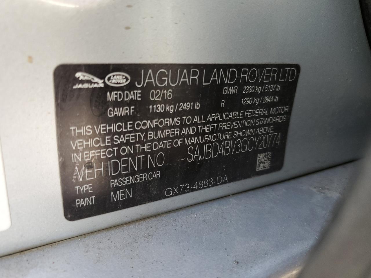2016 JAGUAR XF