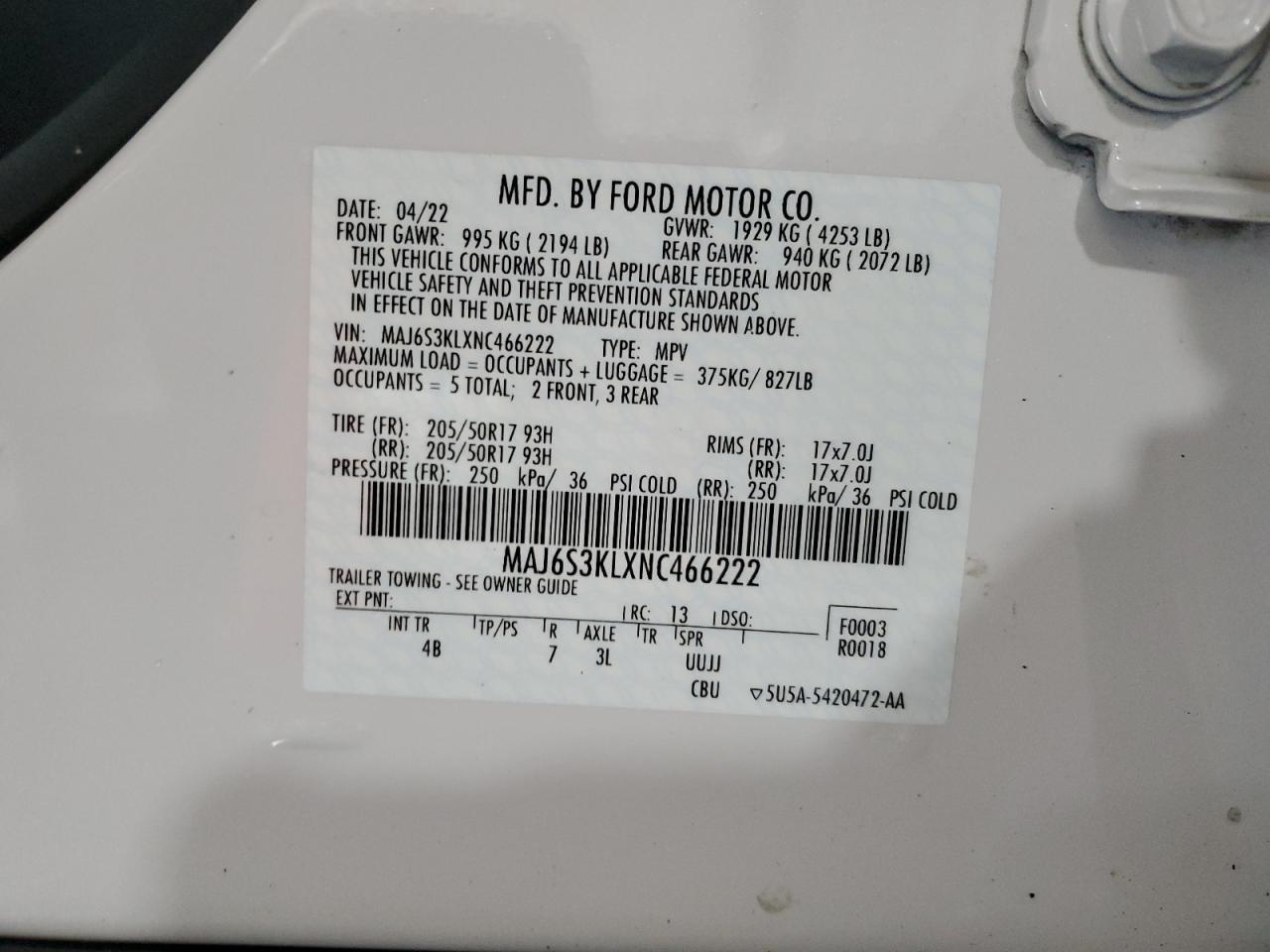 2022 FORD EcoSport