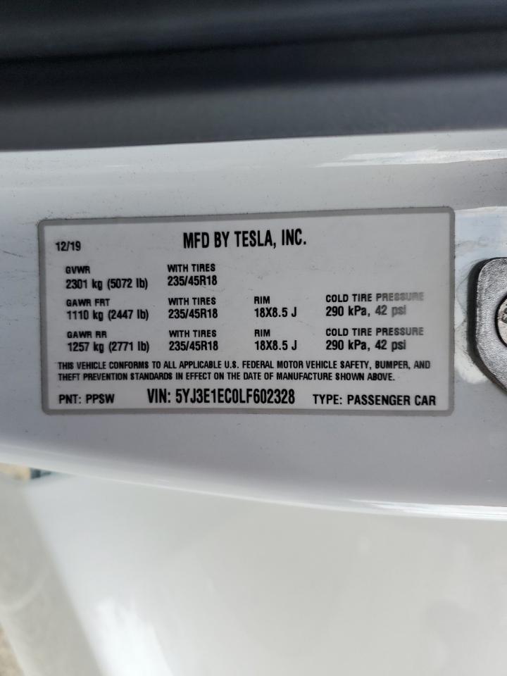 2020 TESLA MODEL 3