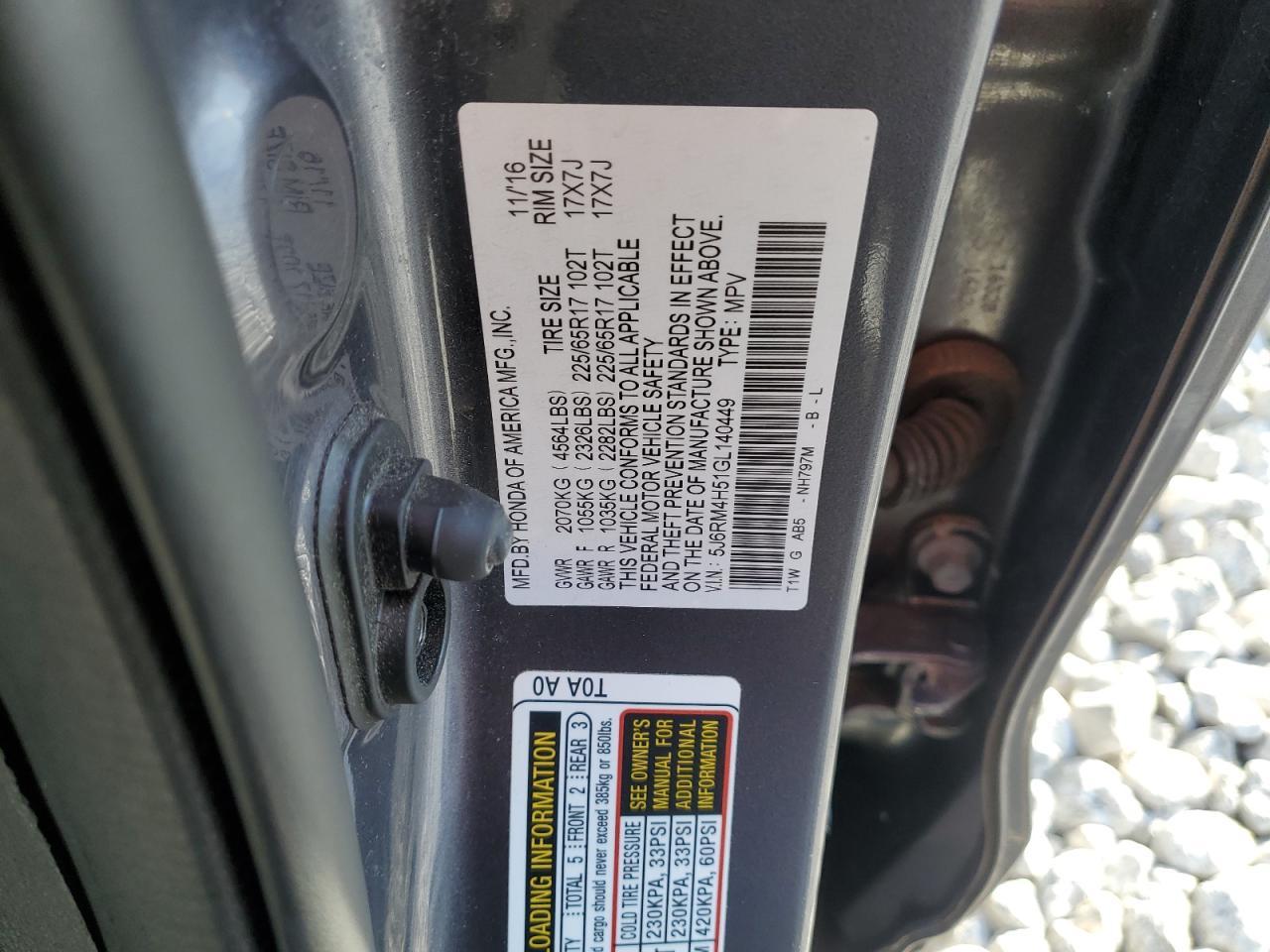 2016 HONDA CR-V