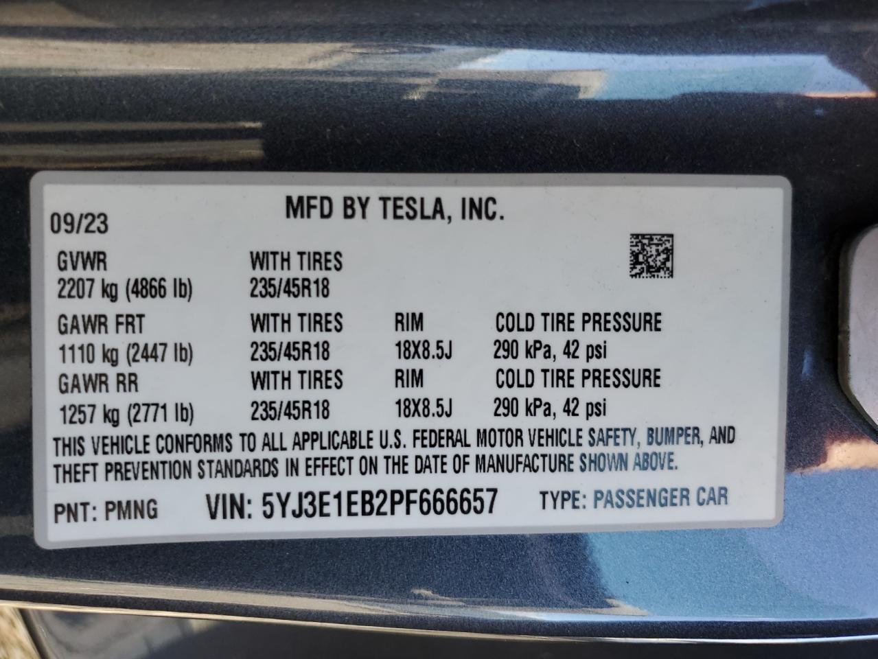 2023 TESLA MODEL 3