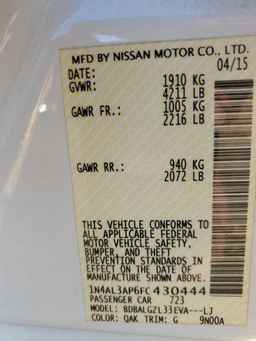2015 NISSAN ALTIMA