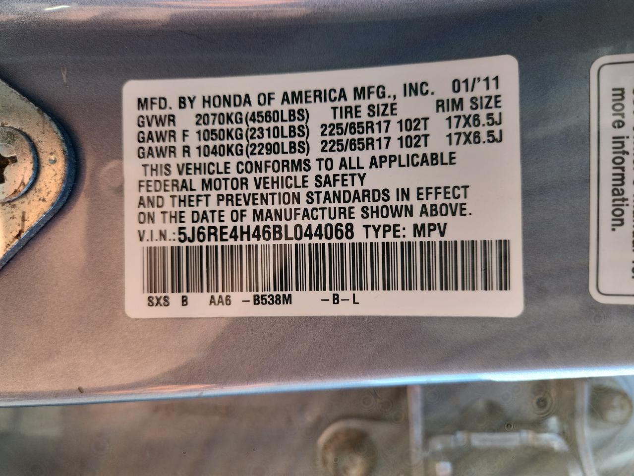 2011 HONDA CR-V