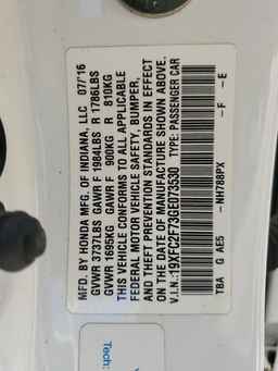 2016 HONDA CIVIC