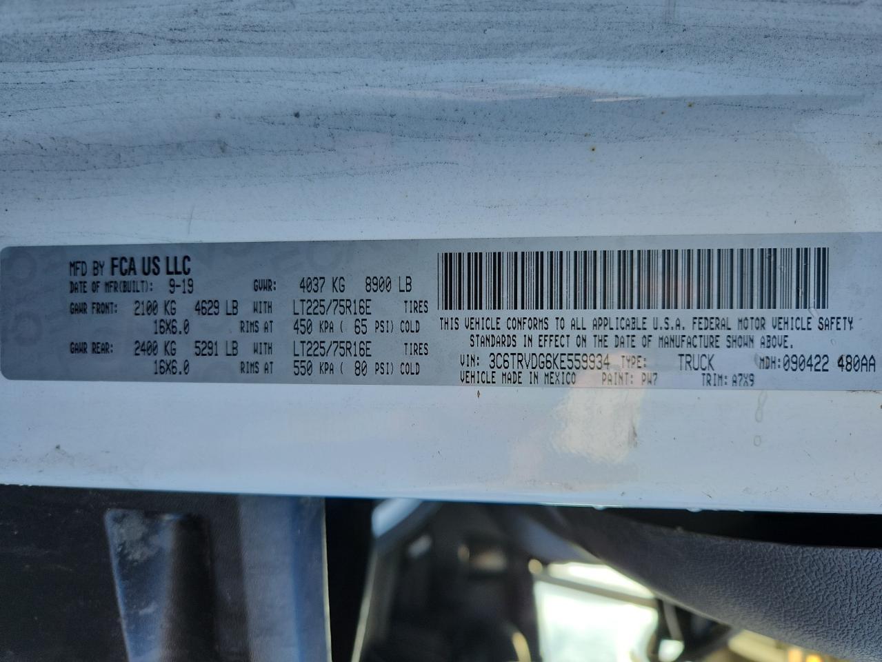 2019 RAM ProMaster 2500
