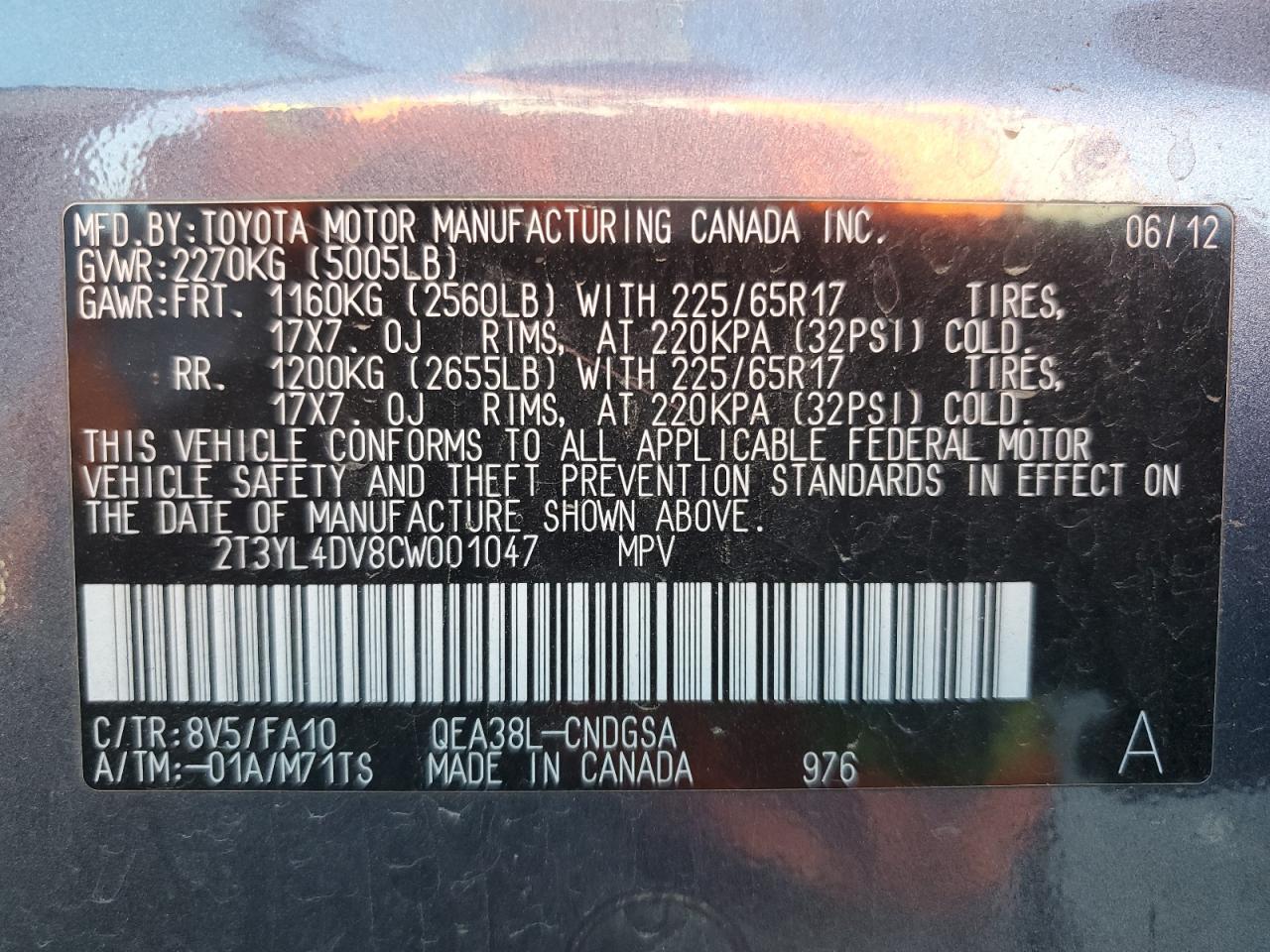 2012 TOYOTA RAV4