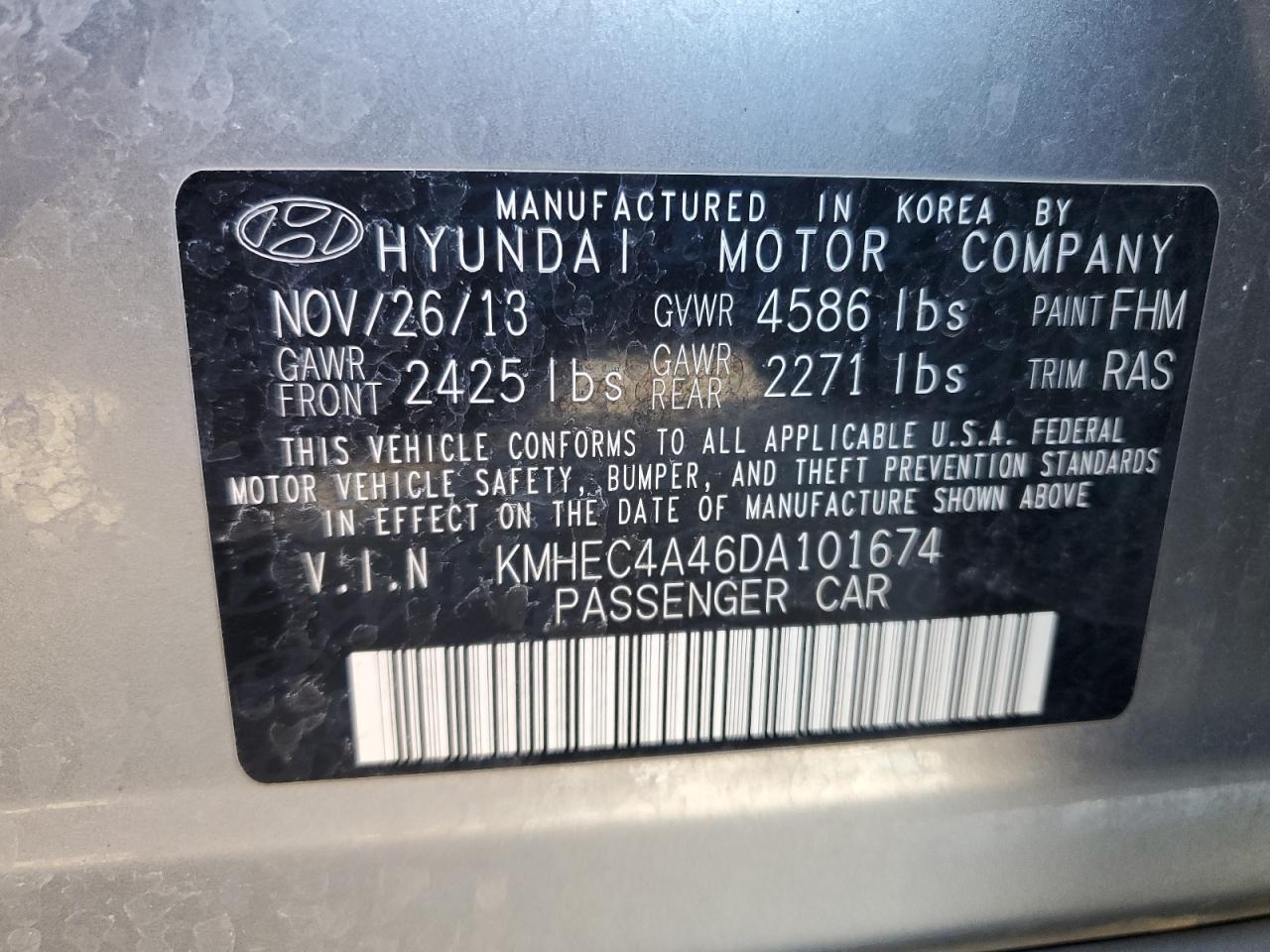 2013 HYUNDAI SONATA