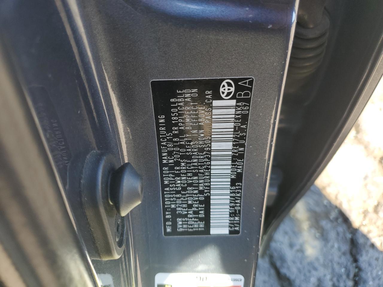 2016 TOYOTA COROLLA
