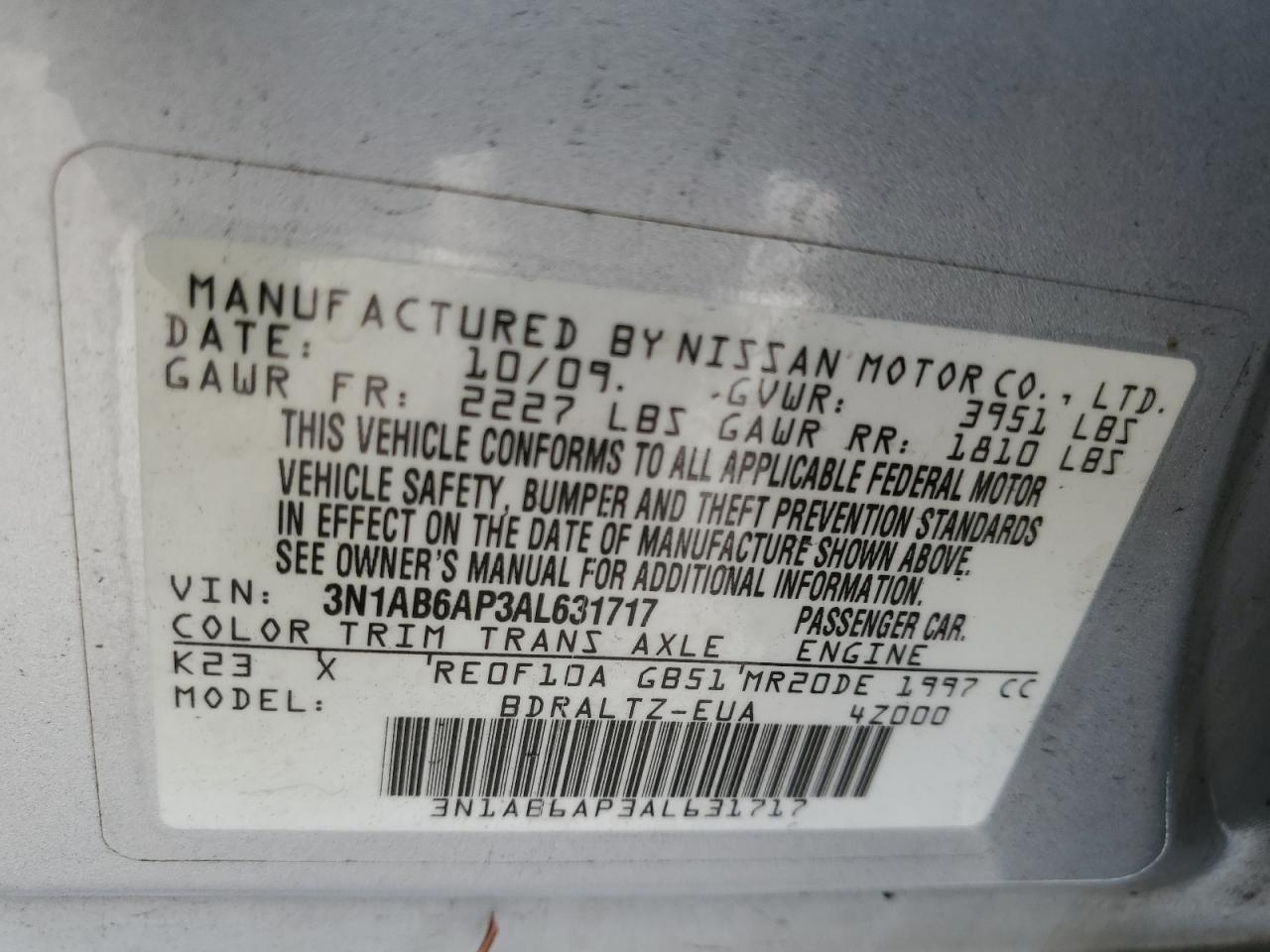 2010 NISSAN SENTRA