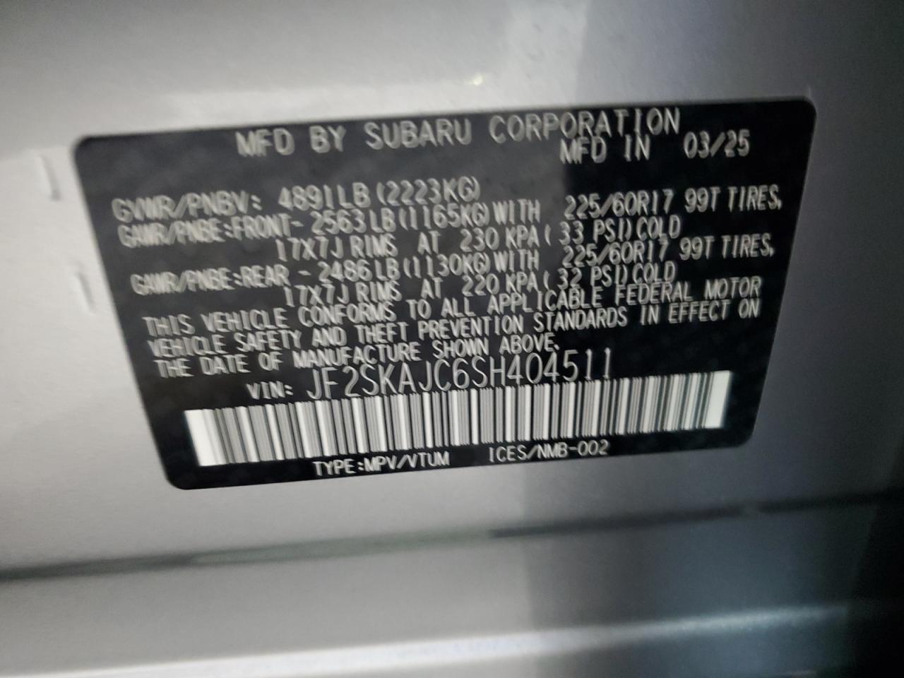 2025 SUBARU FORESTER
