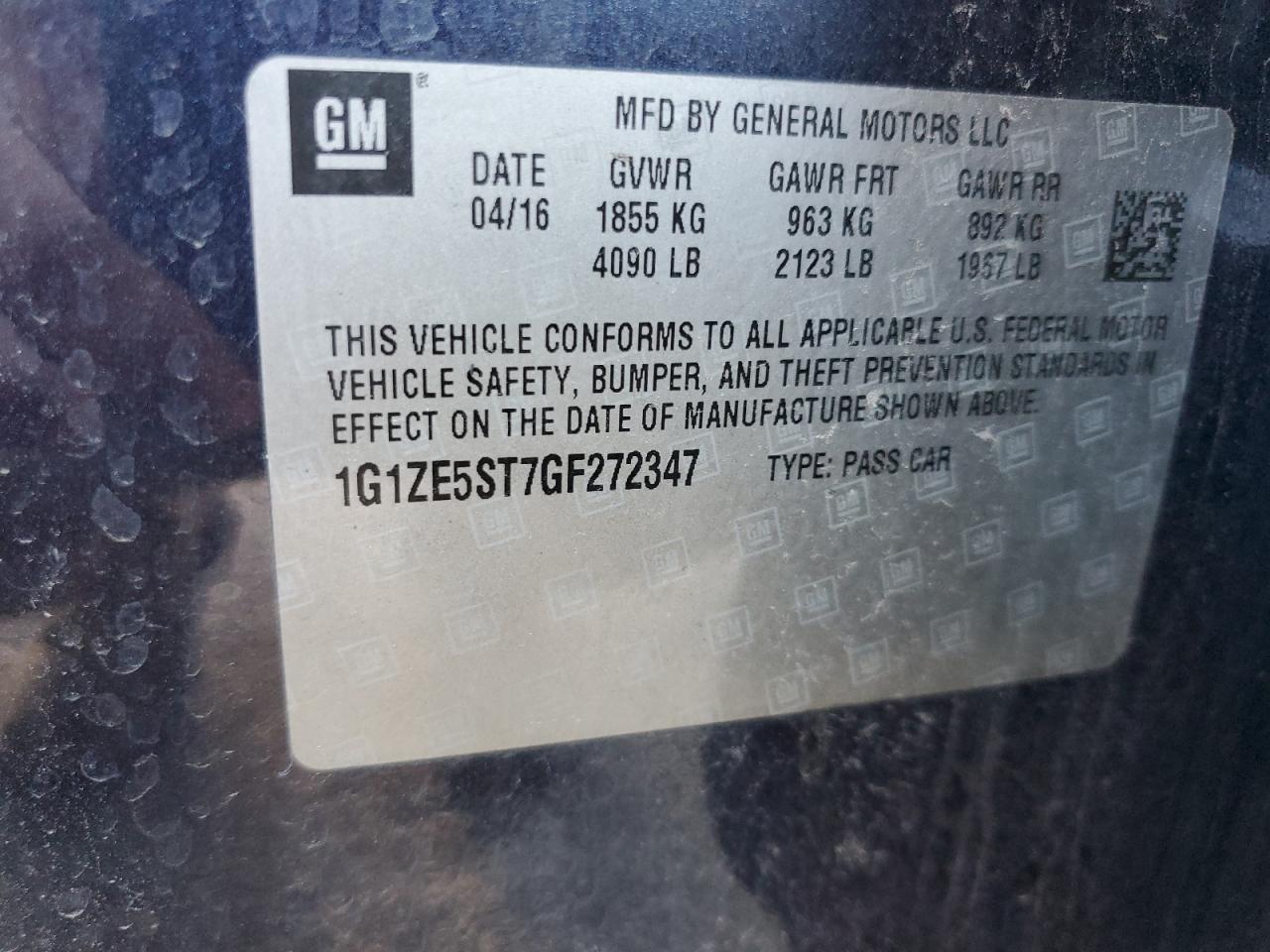 2016 CHEVROLET MALIBU