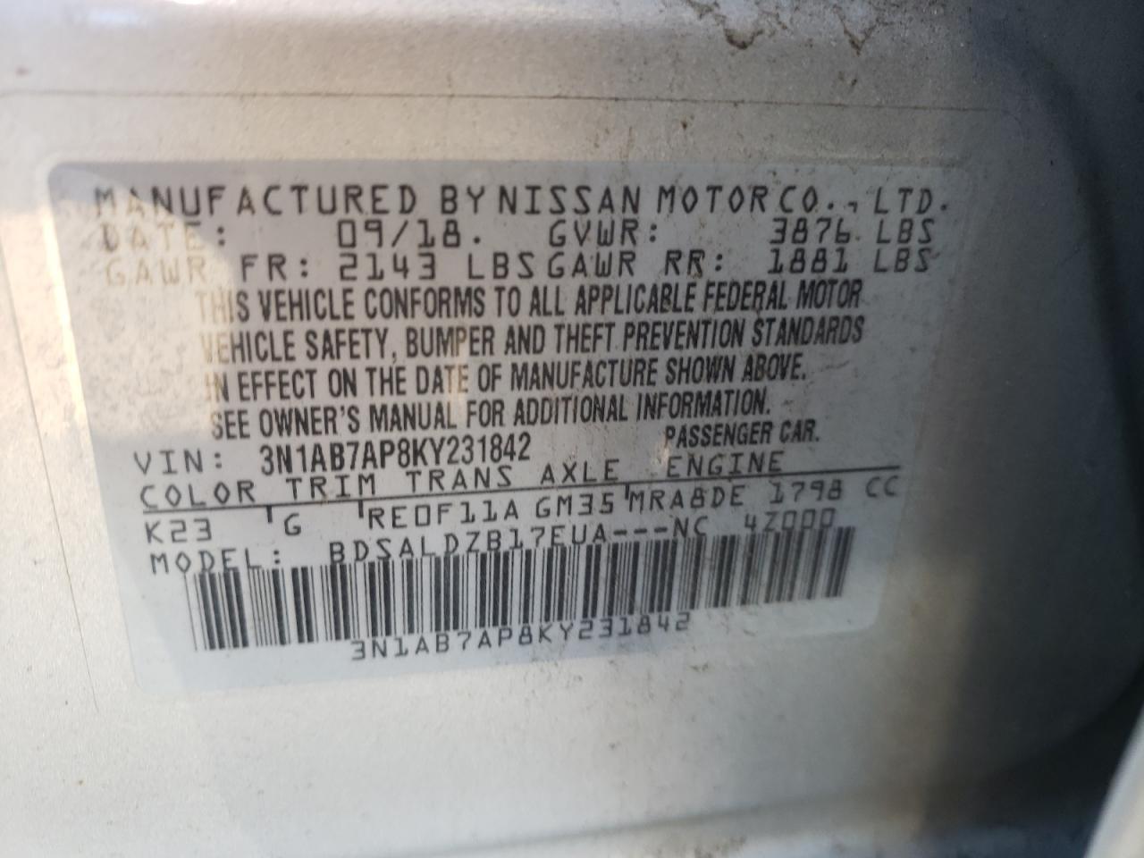2019 NISSAN SENTRA