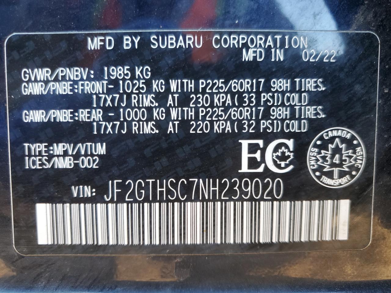2022 SUBARU Crosstrek