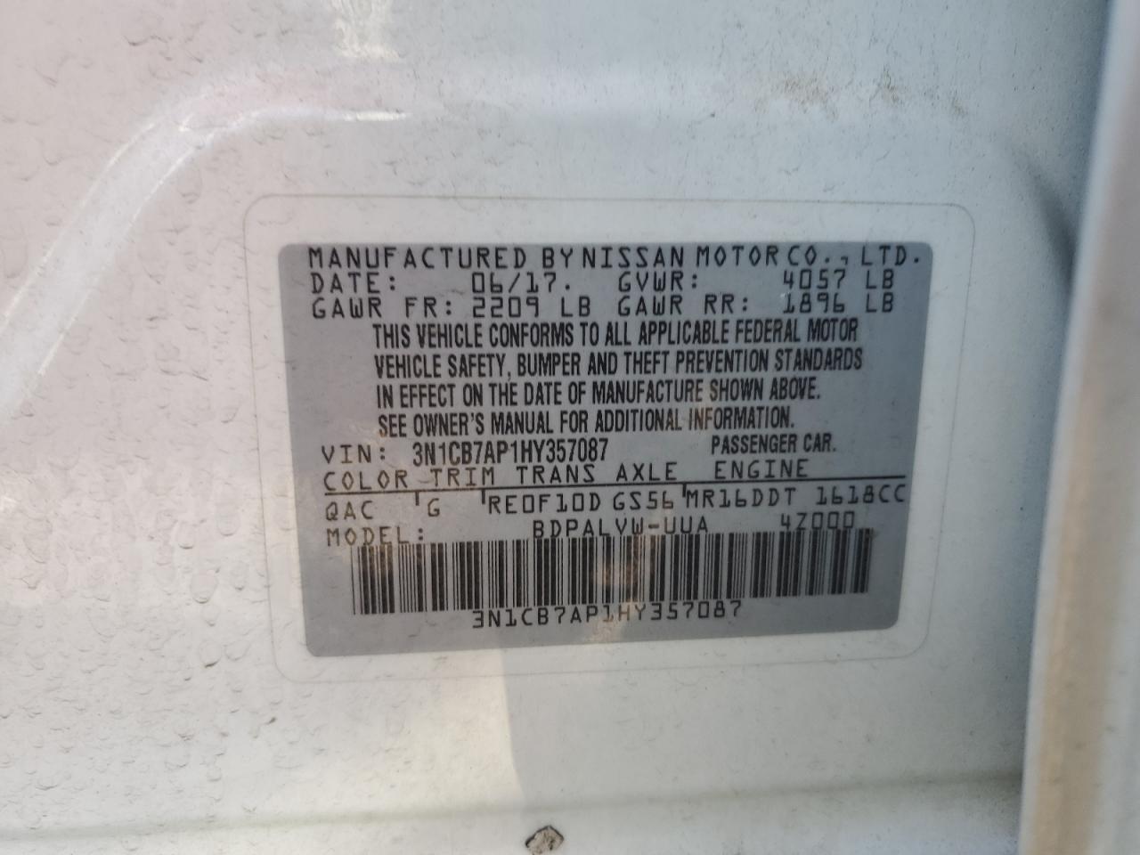 2017 NISSAN SENTRA