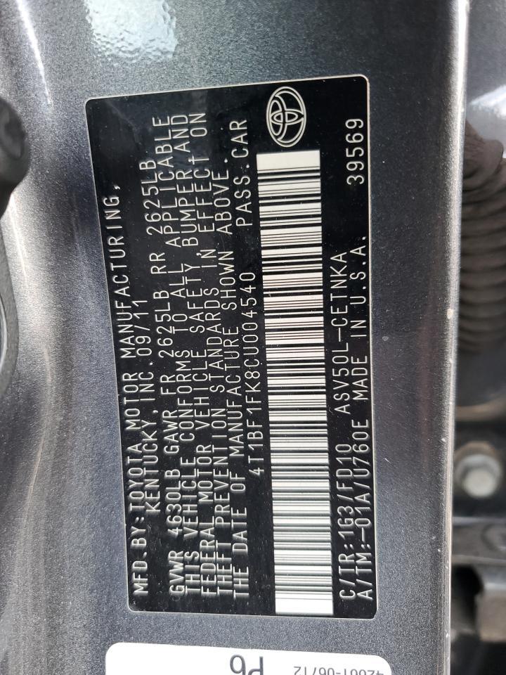 2012 TOYOTA CAMRY