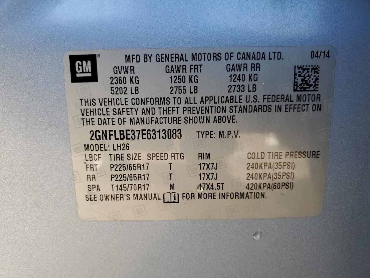 2014 CHEVROLET EQUINOX