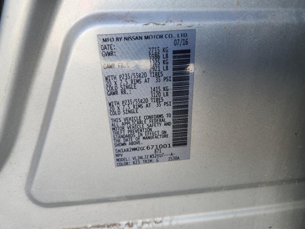 2016 NISSAN PATHFINDER