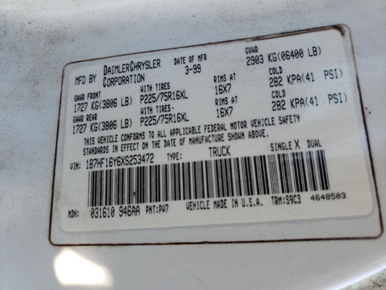 1999 DODGE RAM 1500