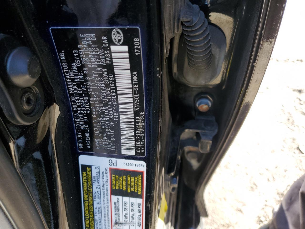2013 TOYOTA CAMRY