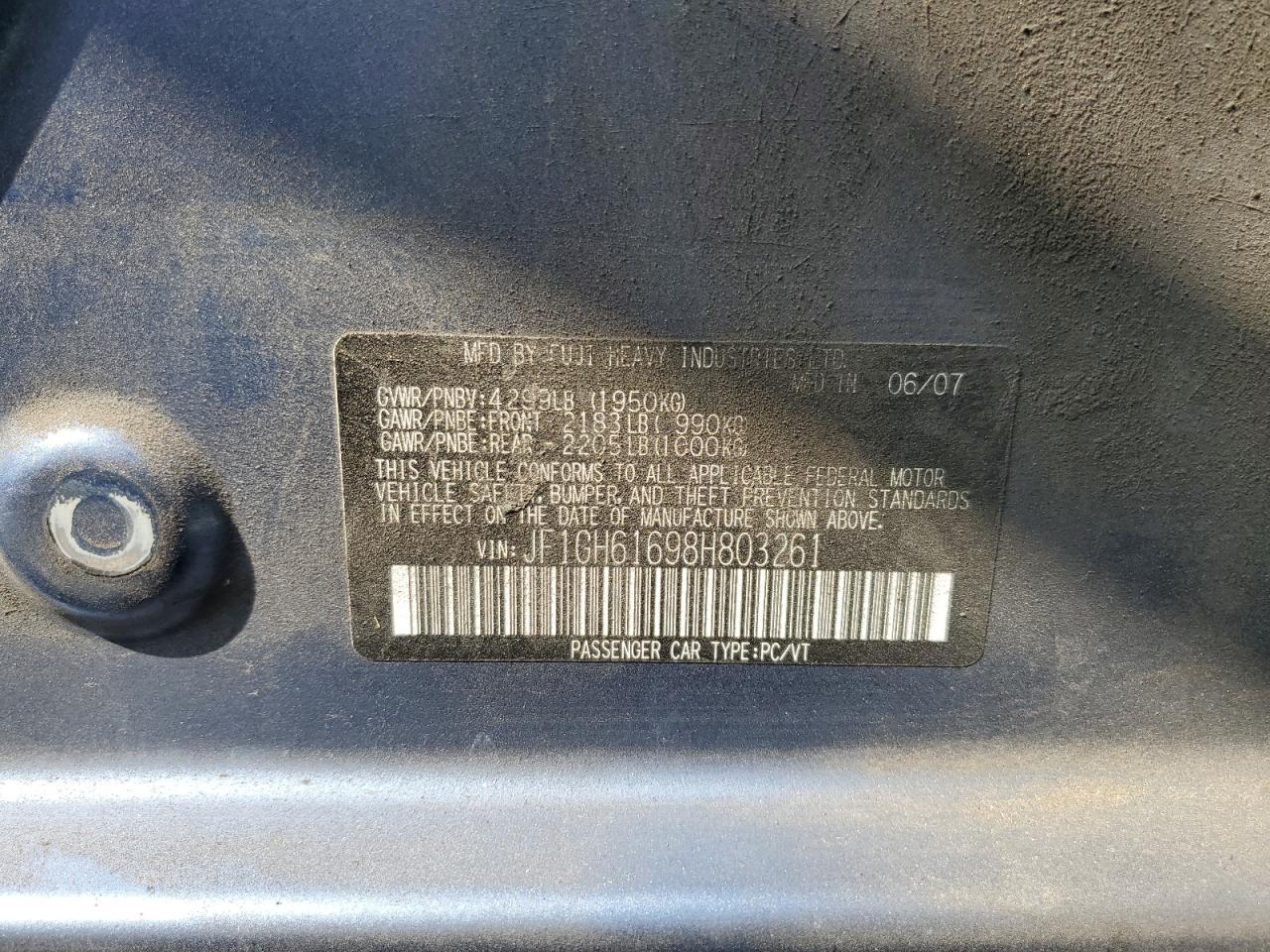 2008 SUBARU IMPREZA