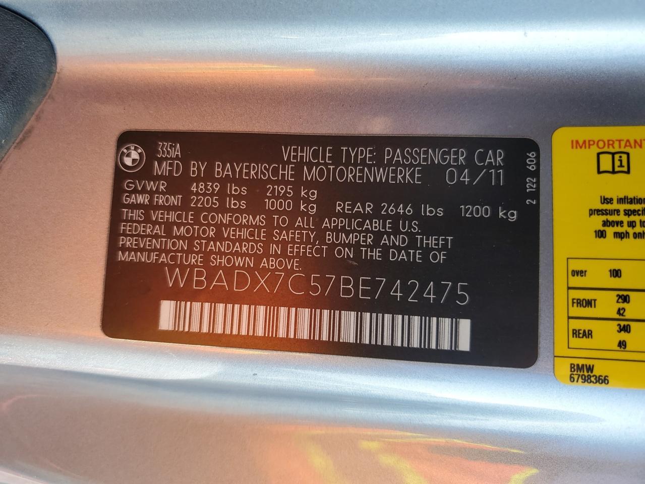 2011 BMW 3 SERIES