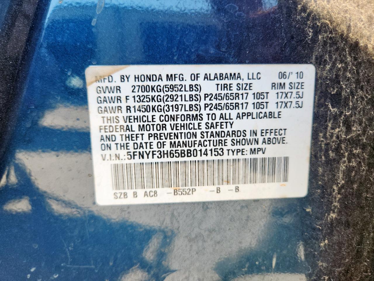 2011 HONDA PILOT