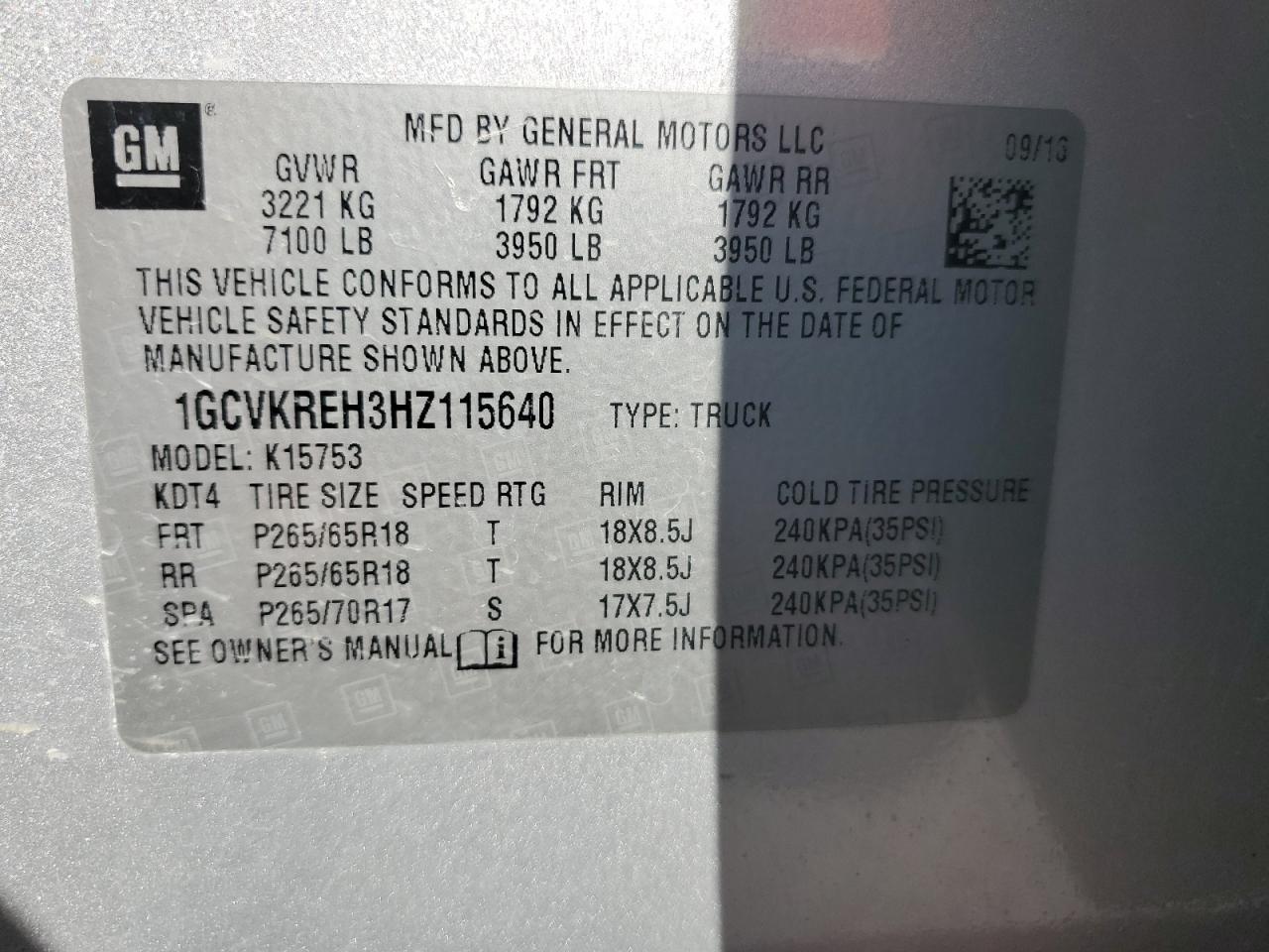 2017 CHEVROLET SILVERADO 1500