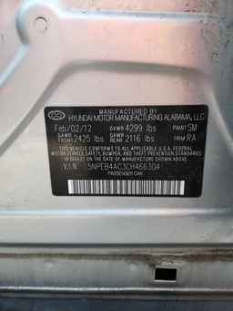 2012 HYUNDAI SONATA