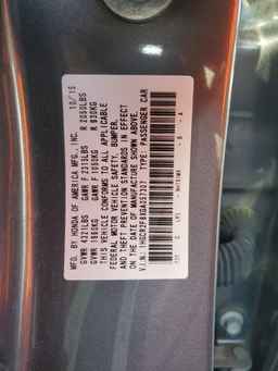 2016 HONDA ACCORD
