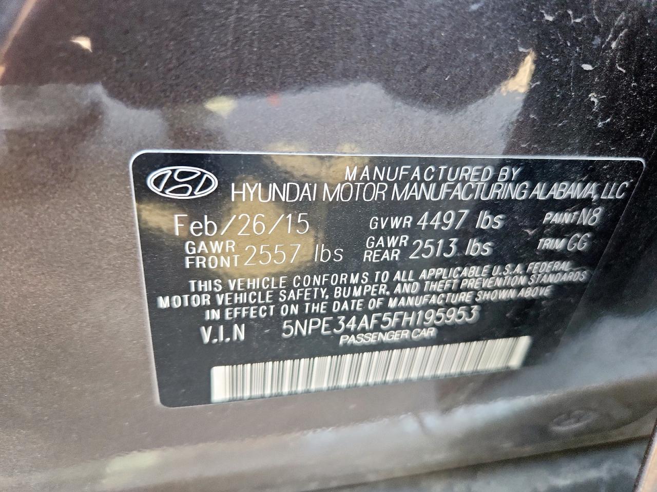 2015 HYUNDAI SONATA