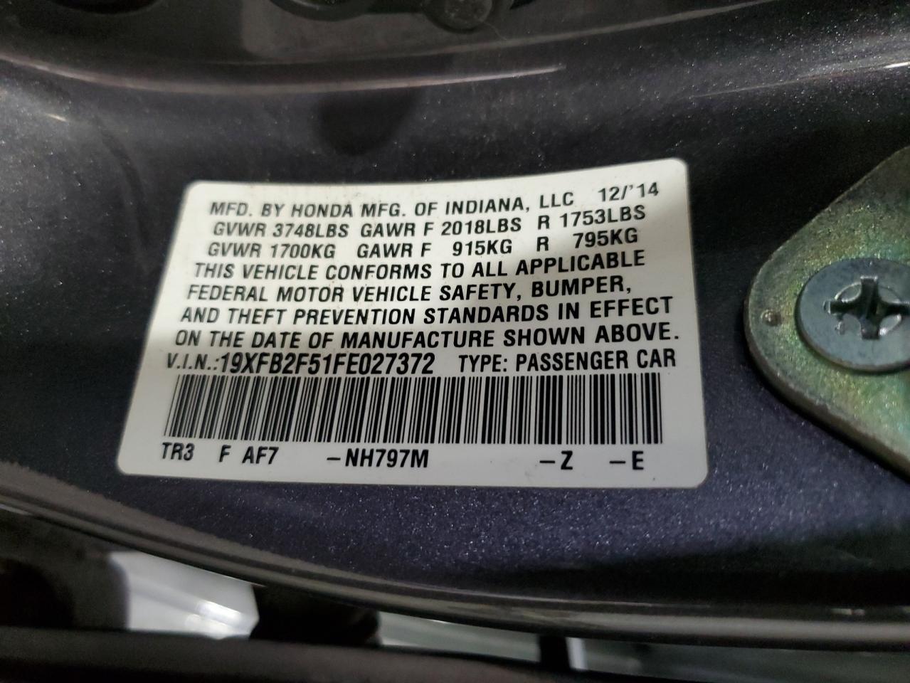2015 HONDA CIVIC