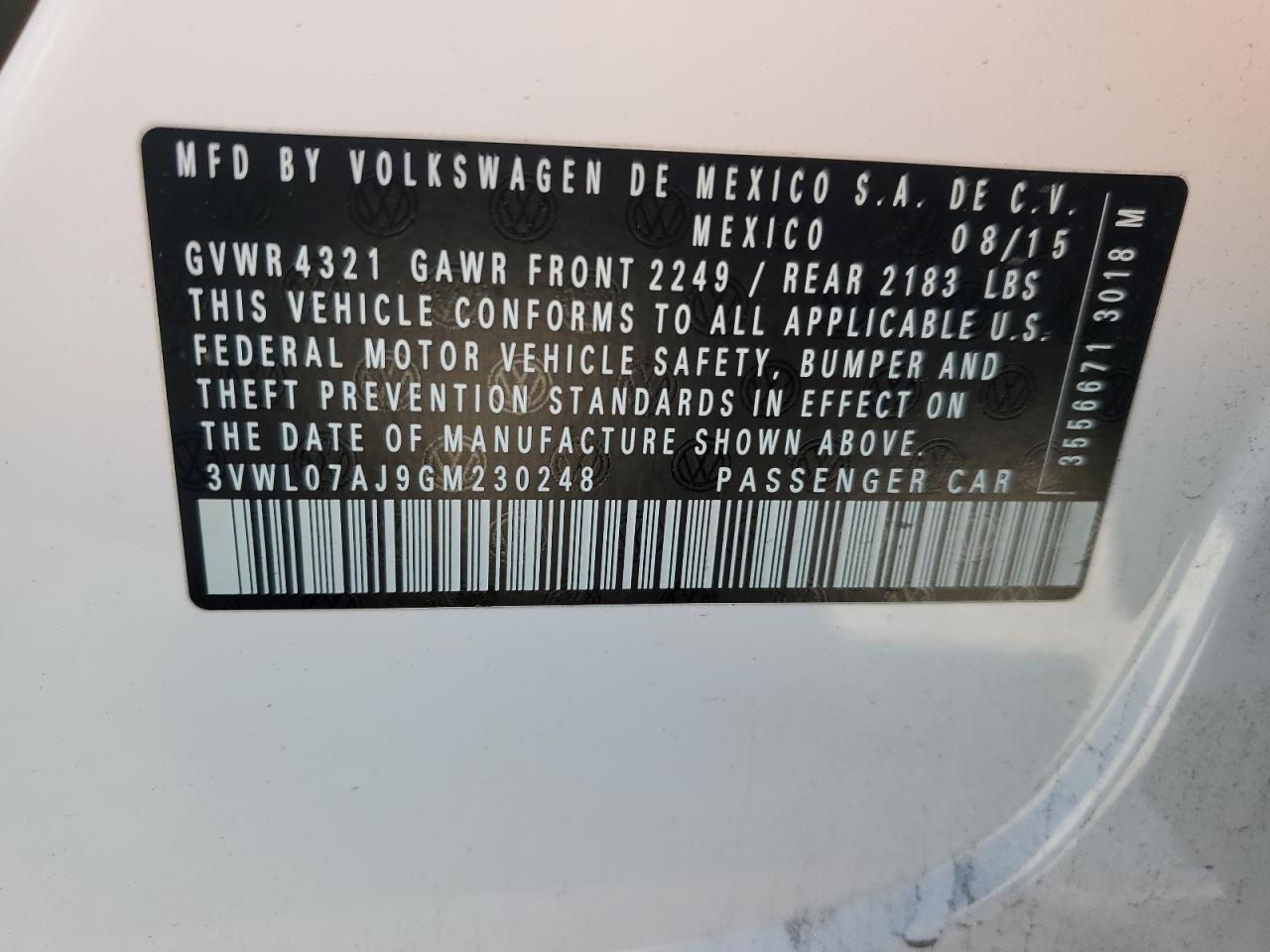 2016 VOLKSWAGEN JETTA