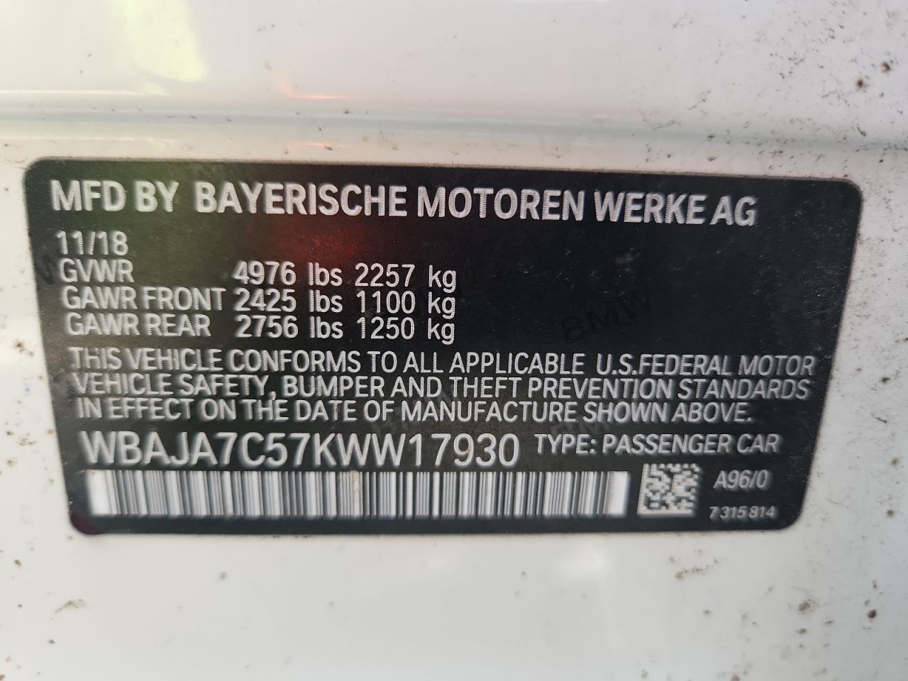 2019 BMW 5 series